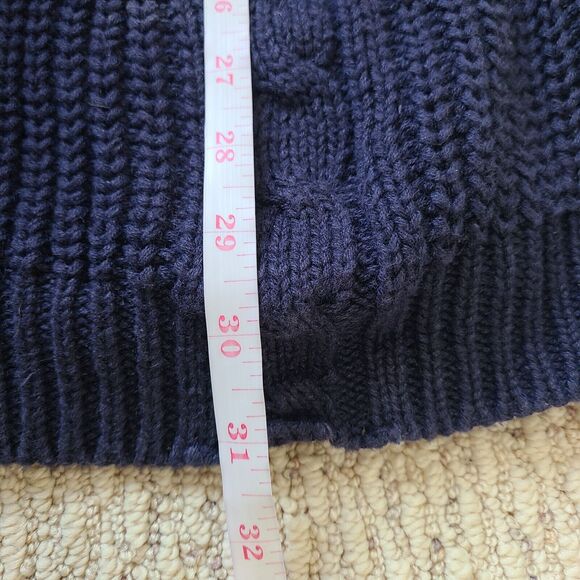Marsh Landing Womens Cardigan Small Navy Chunky Knit Fisherman Grandpa Classic - Picture 8 of 9